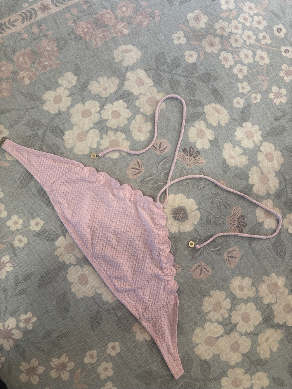 kate spade Light Pink Scalloped Triangle Bikini Top